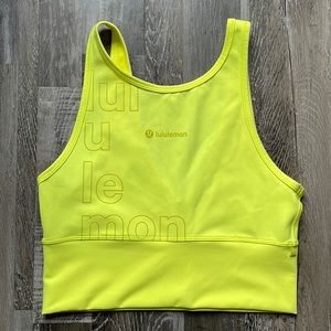 Lululemon Women’s Power Pivot Everlux Tank Top Size 8 Color Yellow Graphic Shirt